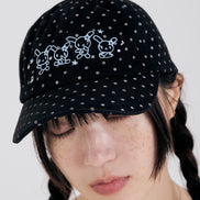(現貨) 花小兔點點棒球帽 usahana dot cap (black)