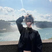 (karina同款) Utility Leather Web Jacket (Black)