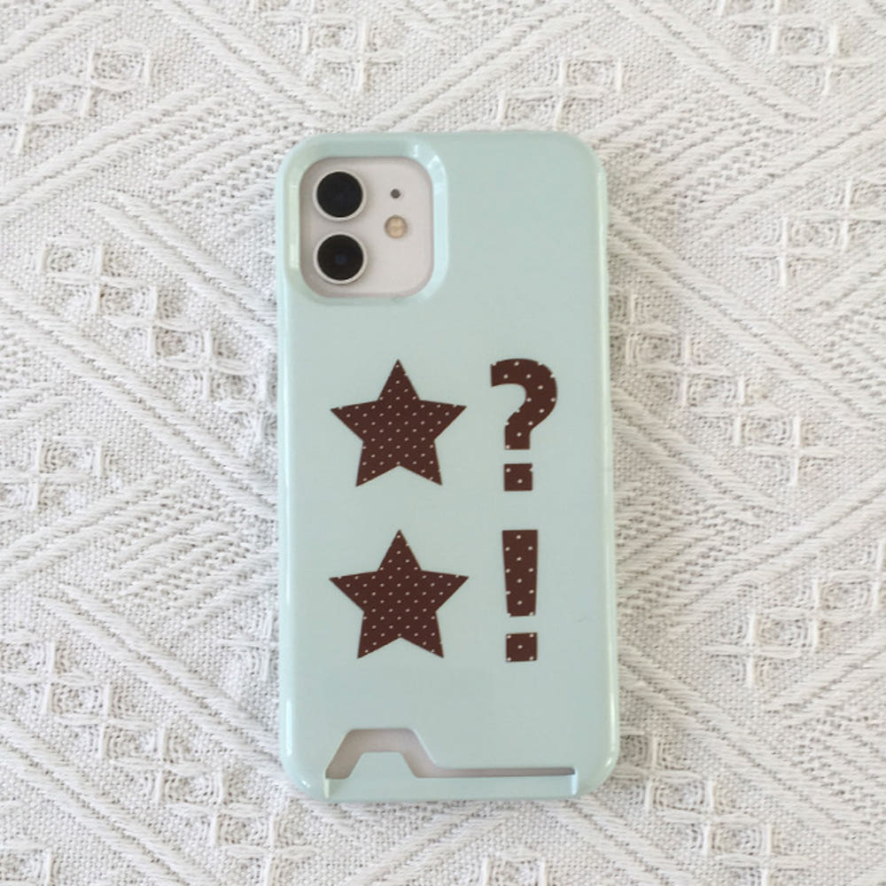 Dot StarCard Wallet Pocket Glossy Hard Case (Light Green)