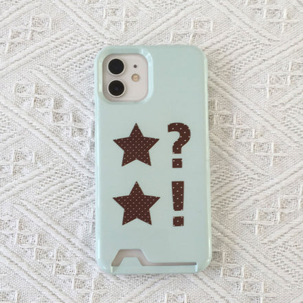 Dot StarCard Wallet Pocket Glossy Hard Case (Light Green)