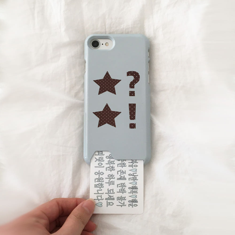 Dot StarCard Wallet Pocket Glossy Hard Case (Mint Sky Blue)
