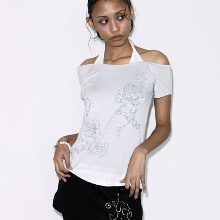 ROSY HALTER OFF-SHOULDER TOP (LIGHT PURPLE)