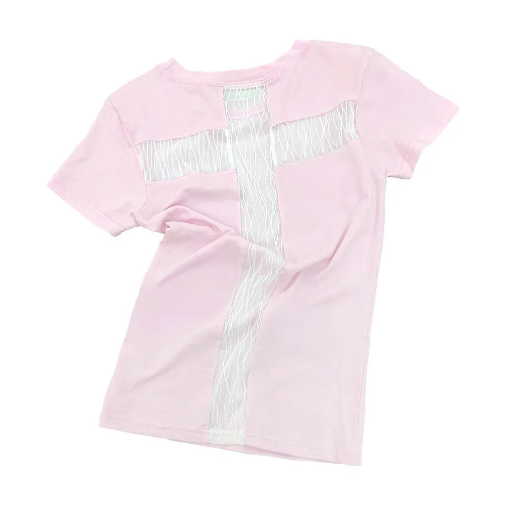 BACK CROSS TEE (PINK)