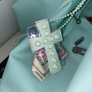 Cross Stud Strap Wallet (Mint)