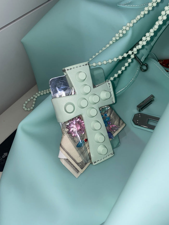 Cross Stud Strap Wallet (Mint)
