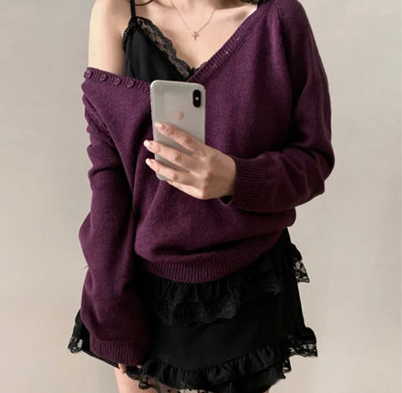 KR V NECK KNIT (4 Colors)