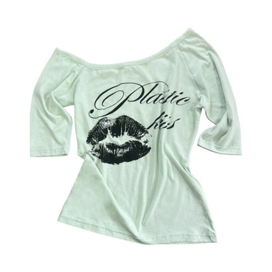 PLASTIC KISS ONE-SHOULDER TOP (MINT)