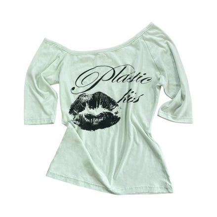 PLASTIC KISS ONE-SHOULDER TOP (MINT)