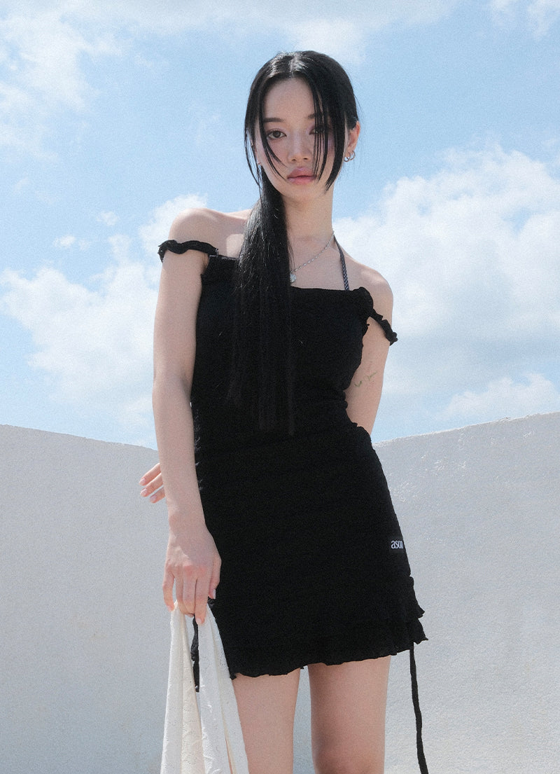 BLOSSOM MINI DRESS (BLACK)