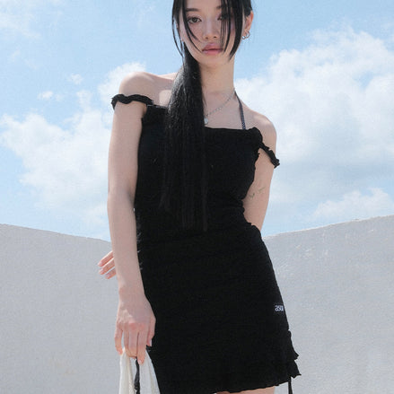 BLOSSOM MINI DRESS (BLACK)