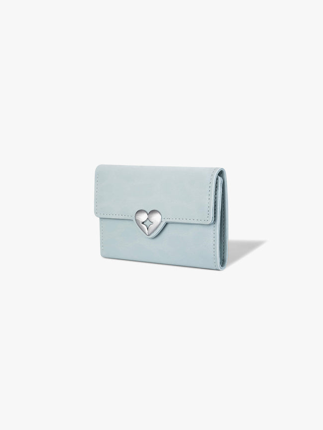 HEARTY FLAP WALLET (LEOPARD MINT)