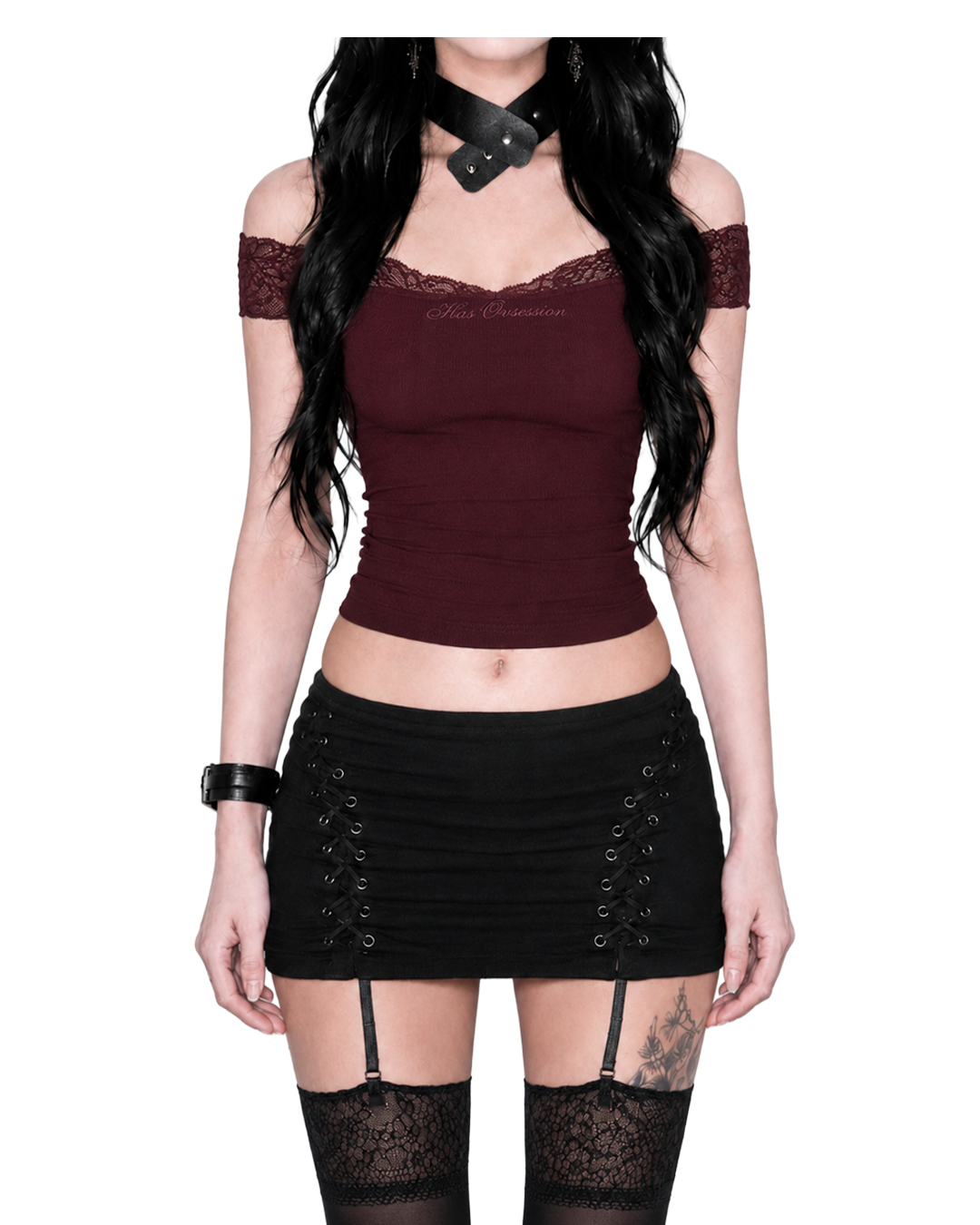 [asa同款] ROT LINE TOP (BURGUNDY)