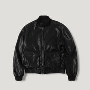 (karina同款) Utility Leather Web Jacket (Black)