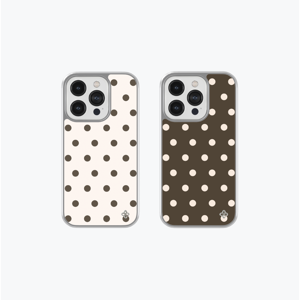 Cocoa Dot Phonecase (Glass Silver)