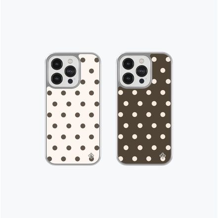 Cocoa Dot Phonecase (Glass Silver)