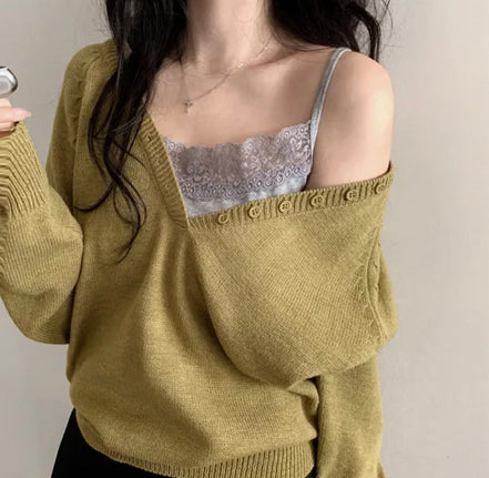 KR V NECK KNIT (4 Colors)