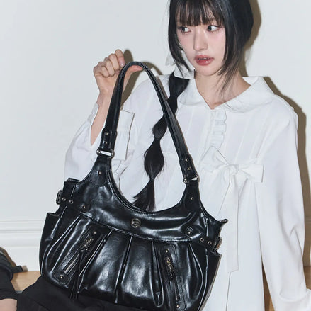 ambler buckle shoulder bag (black)