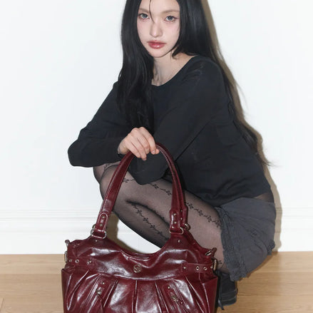 ambler buckle shoulder bag (burgundy)