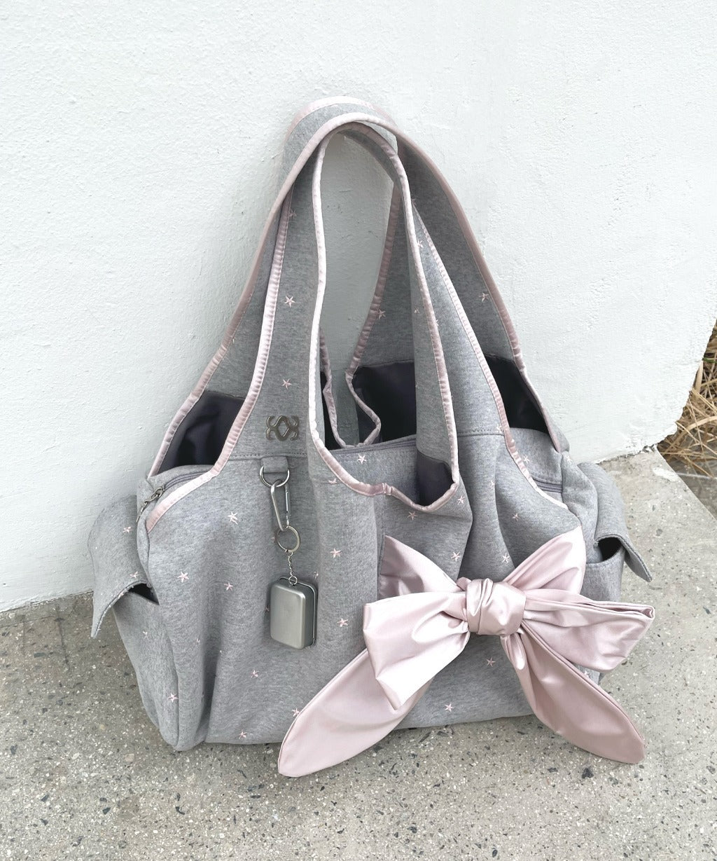 Bow Shoulder Bag (Pink Star)