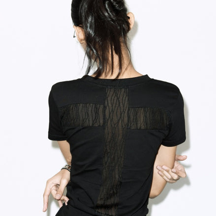 BACK CROSS TEE (BLACK)