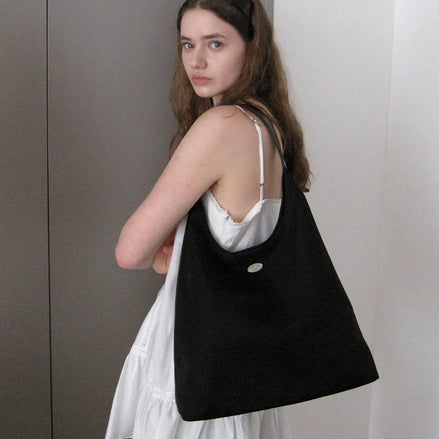 Merci Shoulder Bag (Black Nylon)