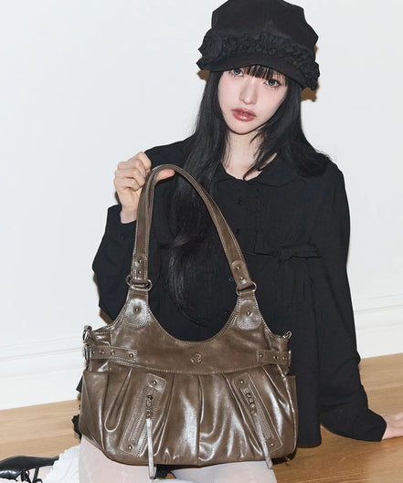 ambler buckle shoulder bag (beige)