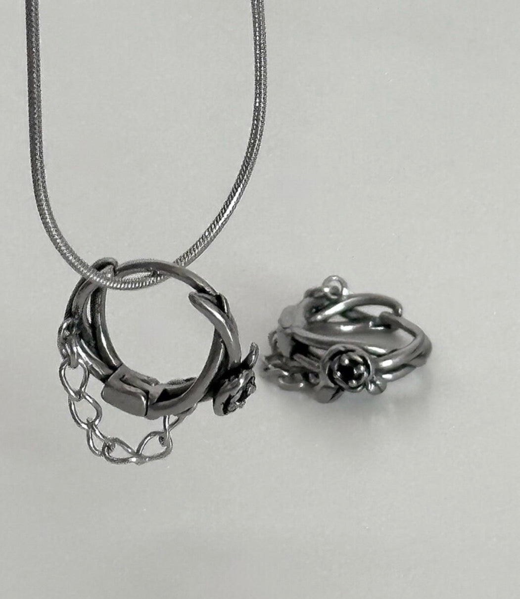 rose chain piercing(1set)