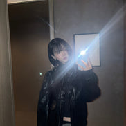 (karina同款) Utility Leather Web Jacket (Black)