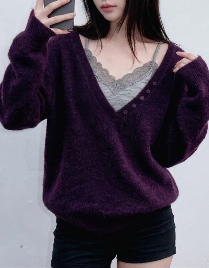 KR V NECK KNIT (4 Colors)