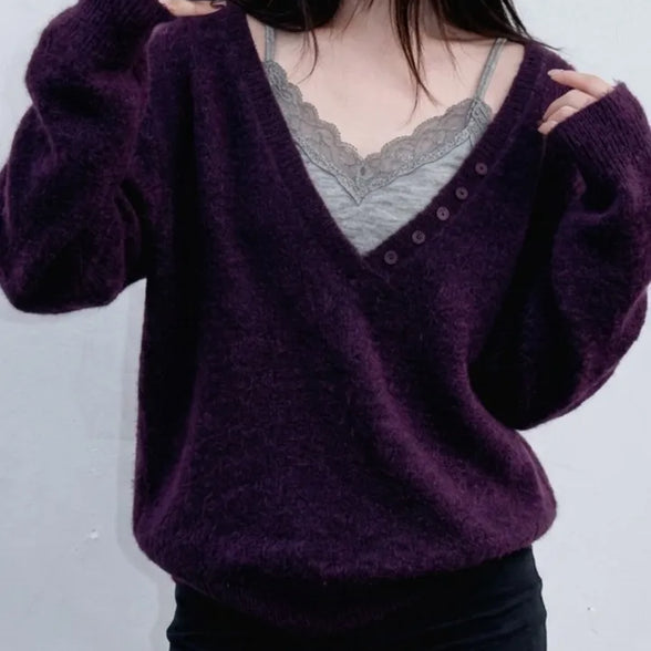 KR V NECK KNIT (4 Colors)
