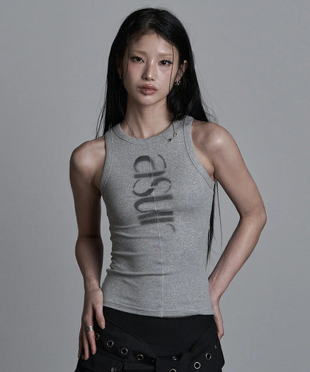 SEWING TURN LOGO SLEEVELESS (MELANGE)