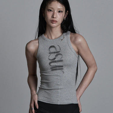 SEWING TURN LOGO SLEEVELESS (MELANGE)