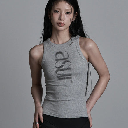 SEWING TURN LOGO SLEEVELESS (MELANGE)