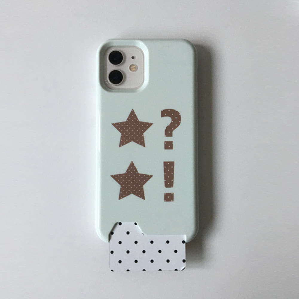 Dot StarCard Wallet Pocket Glossy Hard Case (Mint Mocha)