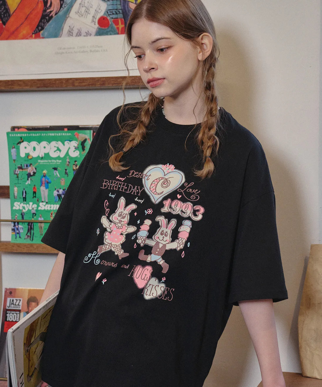 SOFT BUNNY TSHIRT (Black)