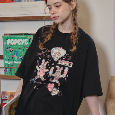 SOFT BUNNY TSHIRT (Black)