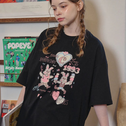 SOFT BUNNY TSHIRT (Black)
