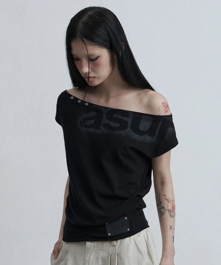 DOLMAN LOOSE CROP T-SHIRTS (BLACK)