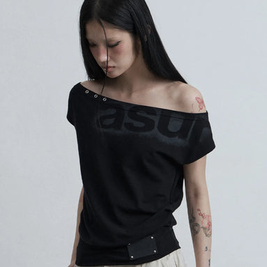 DOLMAN LOOSE CROP T-SHIRTS (BLACK)