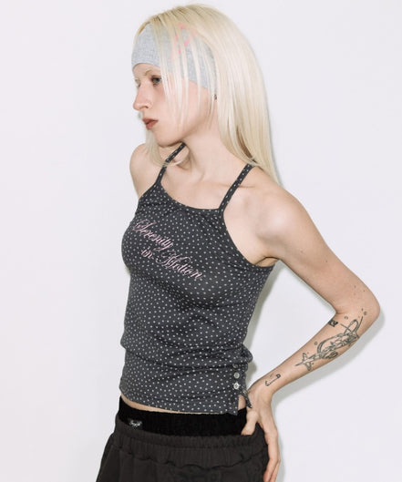 SERENITY BUTTON SLEEVELESS (CHARCOAL)