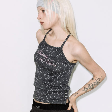 SERENITY BUTTON SLEEVELESS (CHARCOAL)