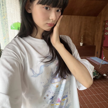 DTP RIBBON WHALE TSHIRT (White)