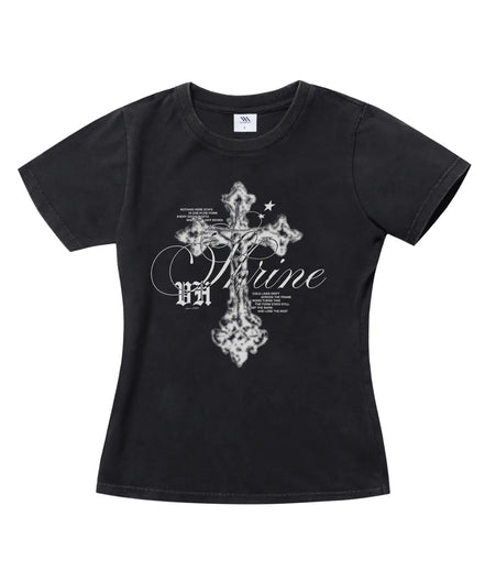 HOLY CROSS WASHED SLIMFIT TSHIRT (2 Colors)