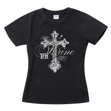 HOLY CROSS WASHED SLIMFIT TSHIRT (2 Colors)
