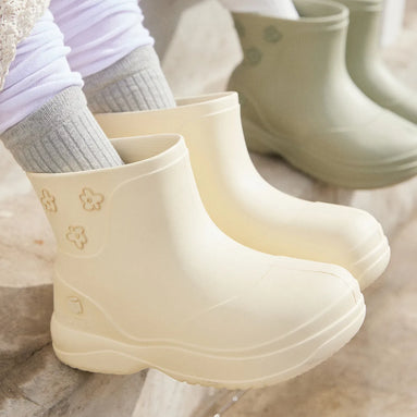 Pudding Biddle Platform Rainboots (Cream)