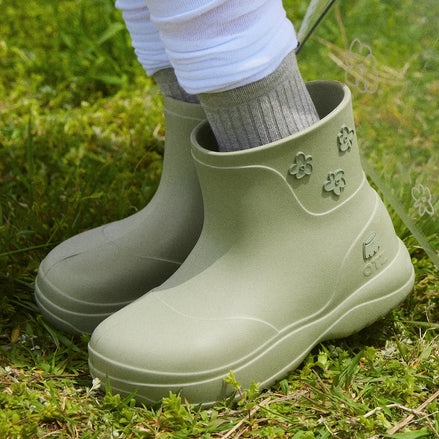 Pudding Biddle Platform Rainboots (Khaki)