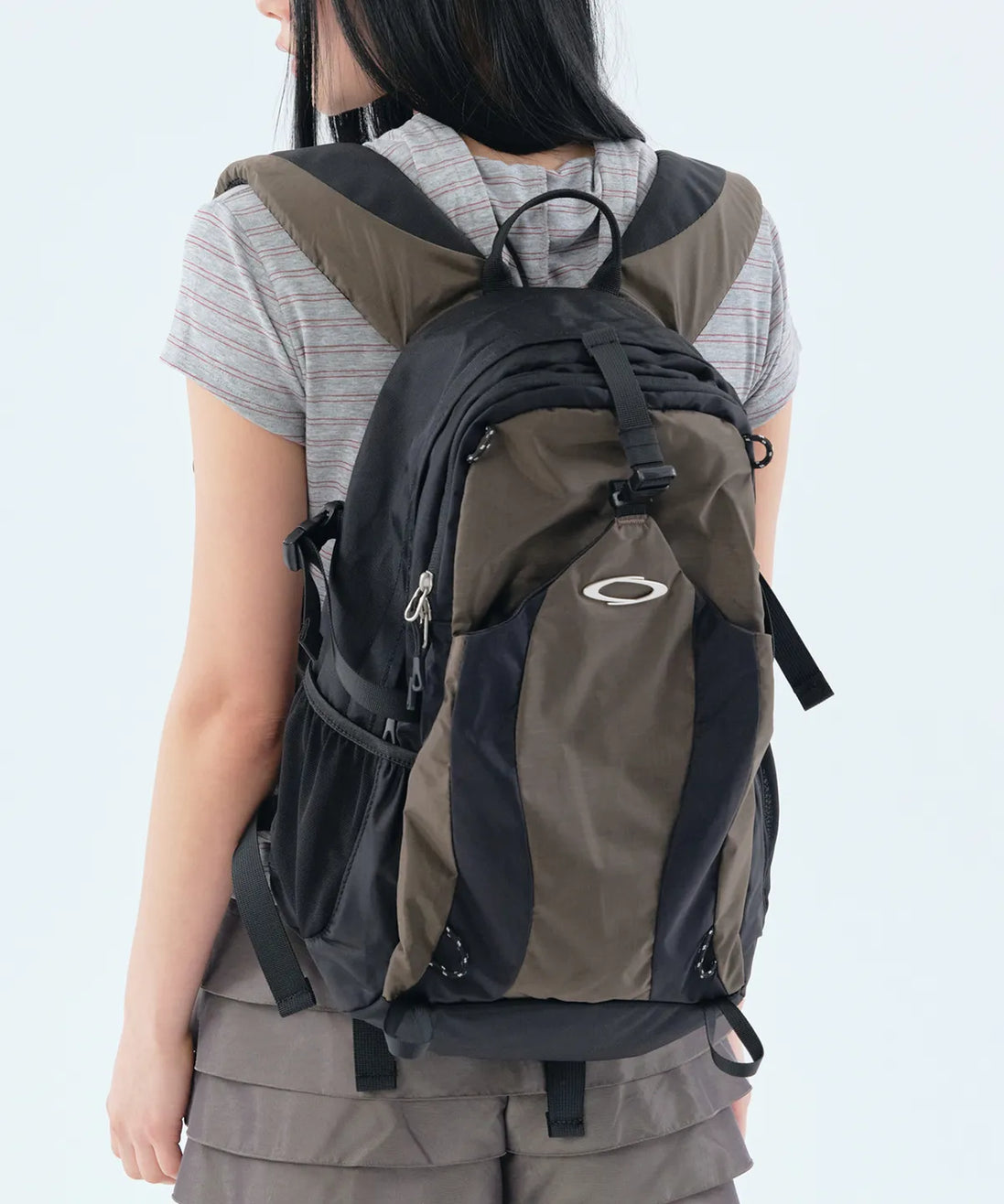 NYLON DOUBLE BACKPACK (BROWN)