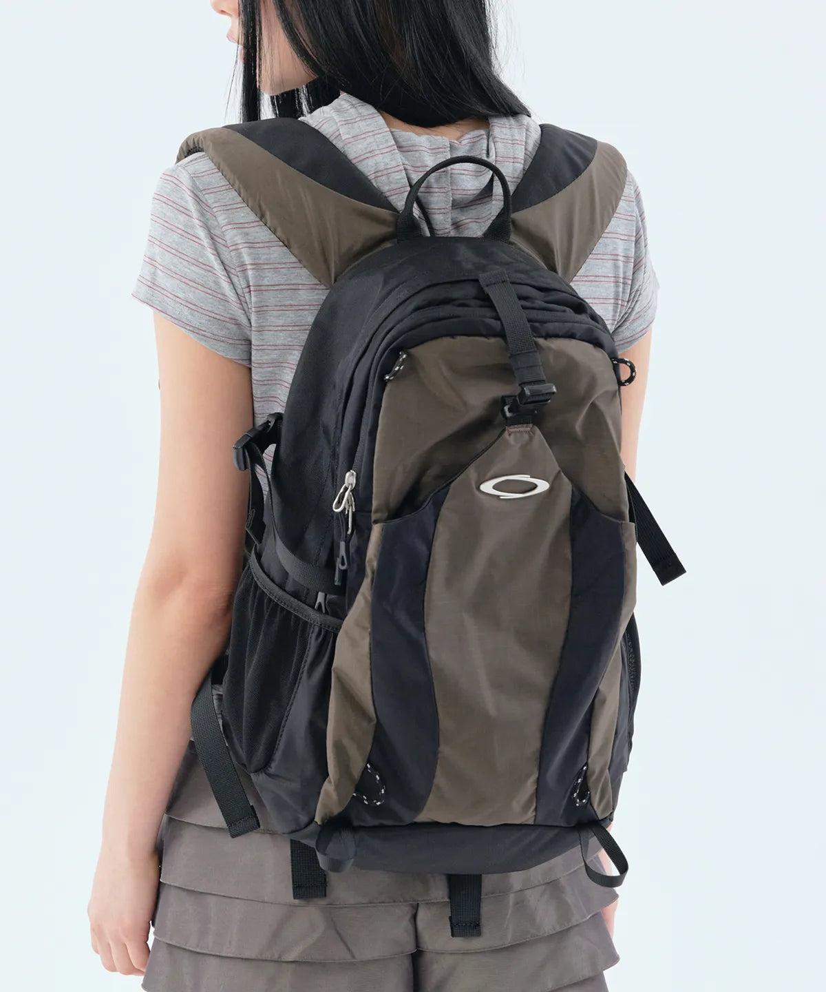 NYLON DOUBLE BACKPACK (BROWN)