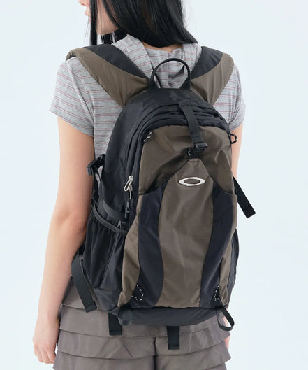NYLON DOUBLE BACKPACK (BROWN)