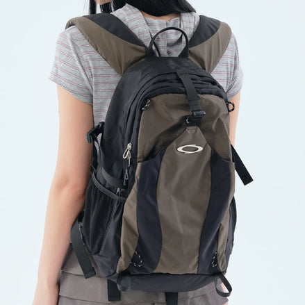 NYLON DOUBLE BACKPACK (BROWN)